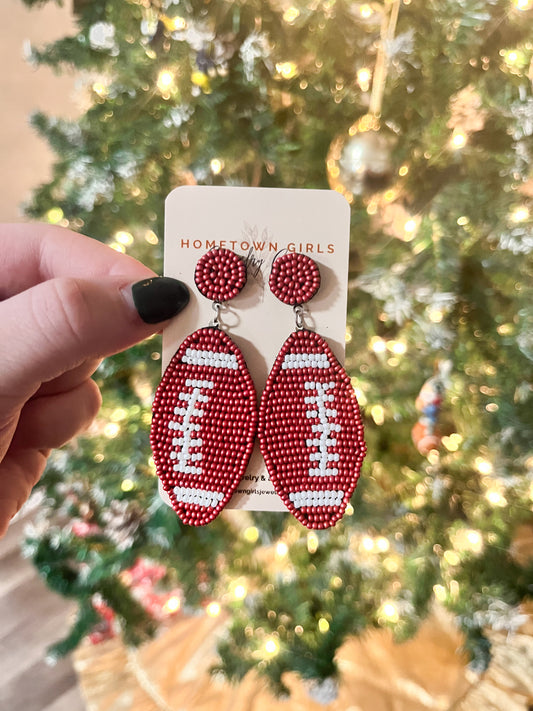 Beaded Football Drops